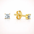 Damen Ohrstecker 333 Gold Zirkonia quadratisch - verschiedene Größen