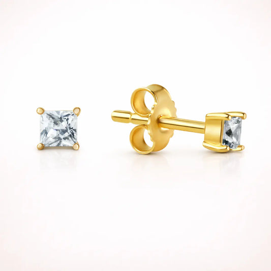 Damen Ohrstecker 333 Gold Zirkonia quadratisch - verschiedene Größen