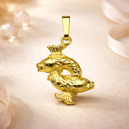 Sternzeichen Anhänger Damen 333 Gelbgold hohl Tierkreiszeichen 17mm - optional mit Kette 42cm
