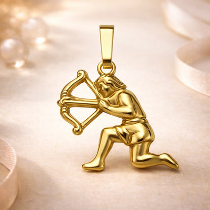 Sternzeichen Anhänger Damen 333 Gelbgold hohl Tierkreiszeichen 17mm - optional mit Kette 42cm