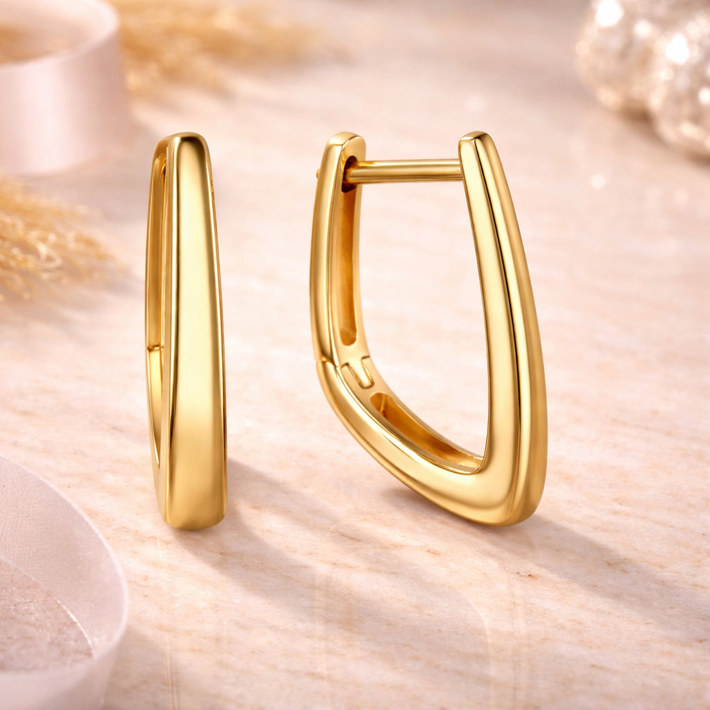 Damen Klappcreolen 333 Gelbgold - 1,0cm