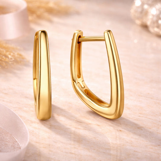 Damen Klappcreolen 333 Gelbgold - 1,0cm
