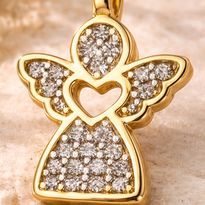 Anhänger aus 333er Gelbgold mit 23 Zirkonia - optional mit 45cm Ankerkette
