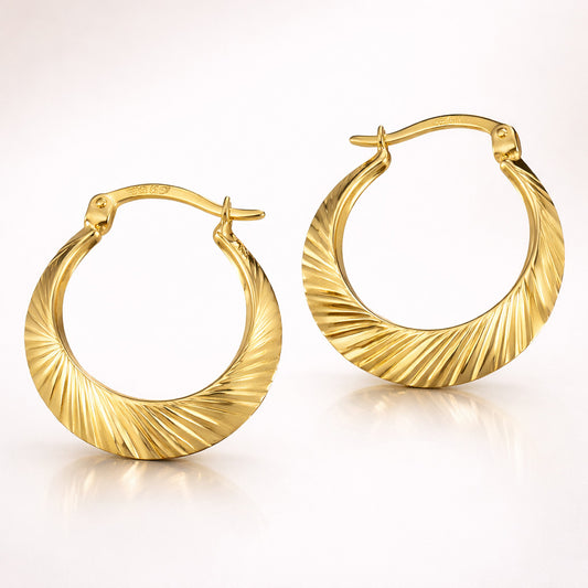 Damen Creolen 333 Gold diamantiert - 20mm