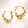Damen Creolen 333 Gold matt diamantiert - 20mm