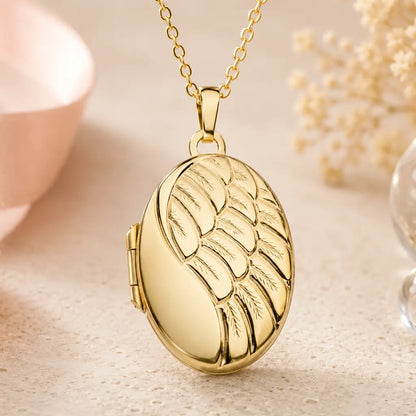 Medaillon Damen 333 Gold für 2 Fotos - Fotoanhänger zum Öffnen - optional mit Goldkette 45cm
