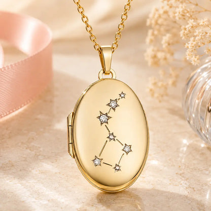Medaillon Damen 333 Gold für 2 Fotos - Fotoanhänger zum Öffnen - optional mit Goldkette 45cm
