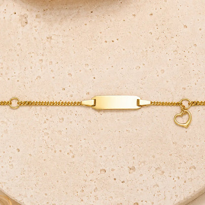 ID-Schildarmband Kinder 333 Gold gravierbar - Armkette 14cm - Made in Germany