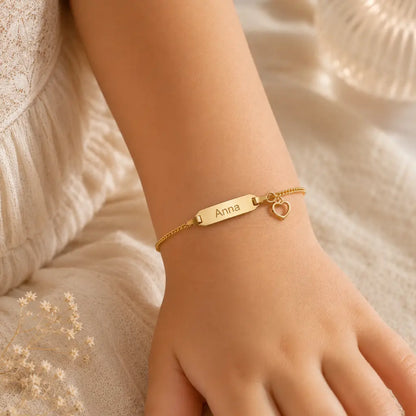 ID-Schildarmband Kinder 333 Gold gravierbar - Armkette 14cm - Made in Germany