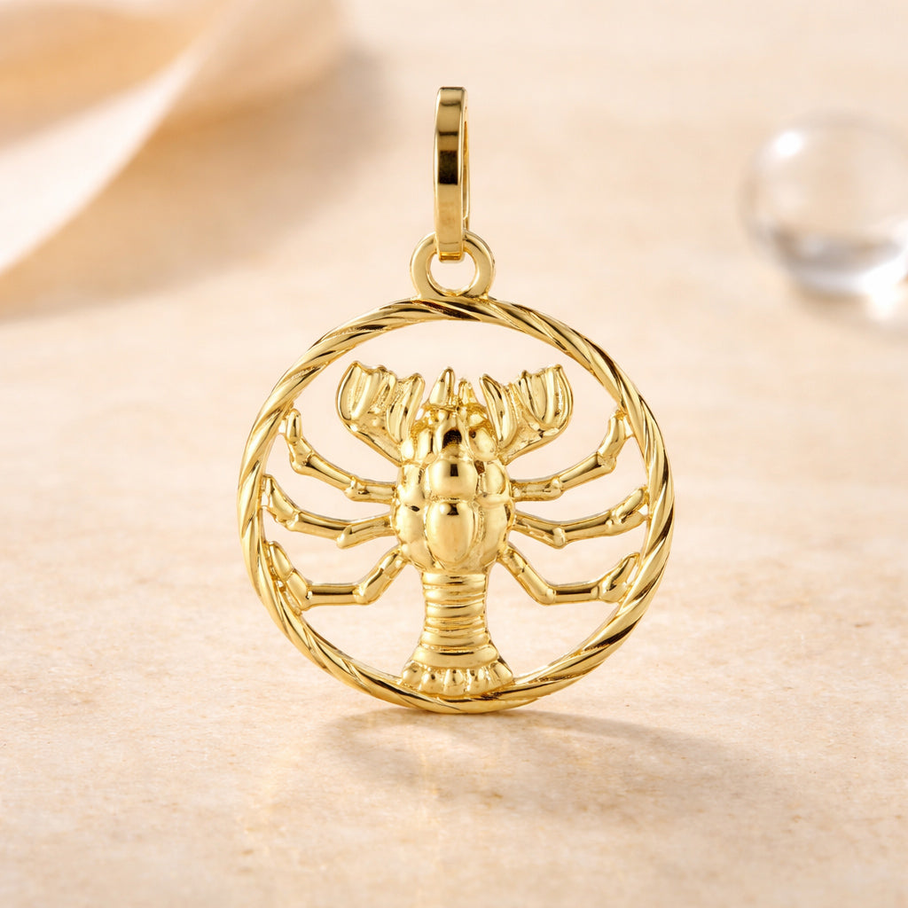 Damen Sternzeichen-Anhänger 333 Gold diamantiert 15mm - optional mit Kette 45cm
