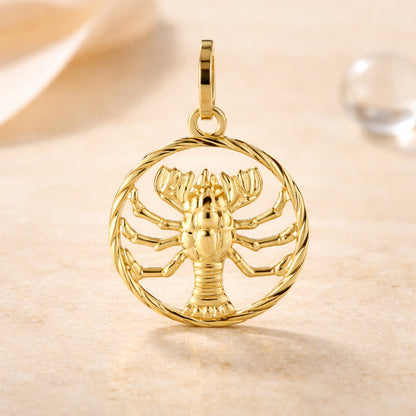 Damen Sternzeichen-Anhänger 333 Gold diamantiert 15mm - optional mit Kette 45cm