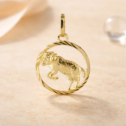 Damen Sternzeichen-Anhänger 333 Gold diamantiert 15mm - optional mit Kette 45cm