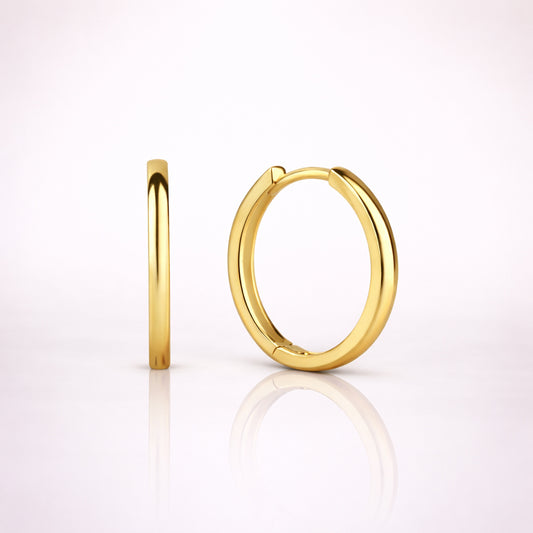Damen Klappcreolen 333 Gelbgold - 14mm oder 17mm