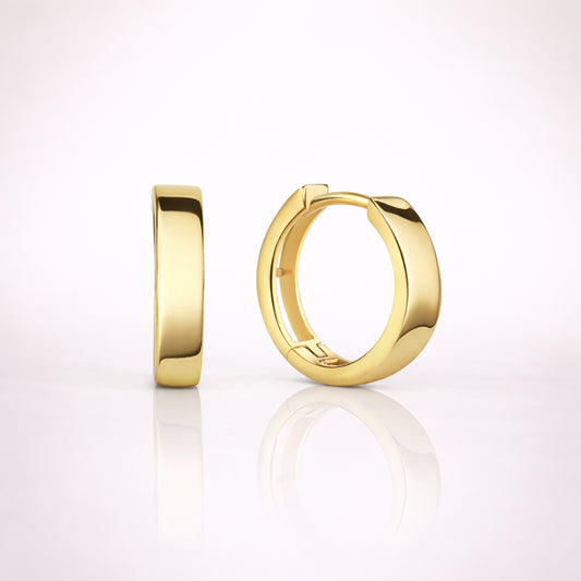 Damen Klappcreolen 333 Gold 3mm breit - 13mm oder 15mm