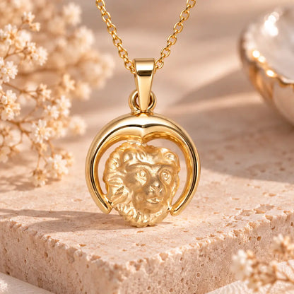 Sternzeichen Anhänger 375 Gelbgold - teilmattiert - 12 Tierkreiszeichen - Optional mit Ankerkette 45cm