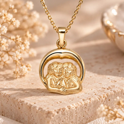 Sternzeichen Anhänger 375 Gelbgold - teilmattiert - 12 Tierkreiszeichen - Optional mit Ankerkette 45cm