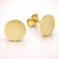 Damen Ohrstecker 375 Gold rund eismattiert - 8mm