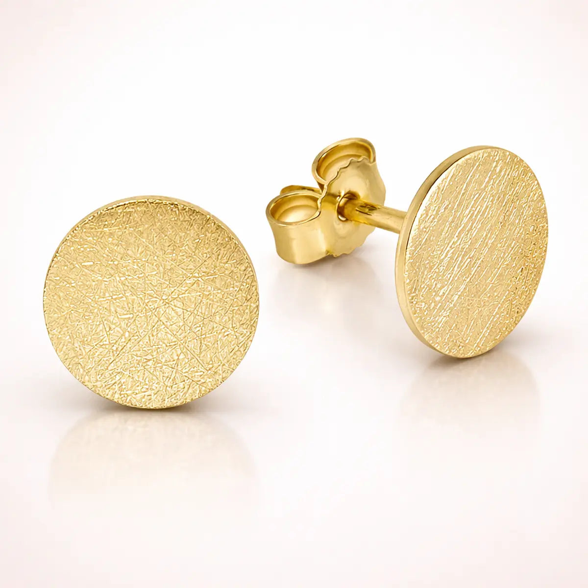 Damen Ohrstecker 375 Gold rund eismattiert - 8mm
