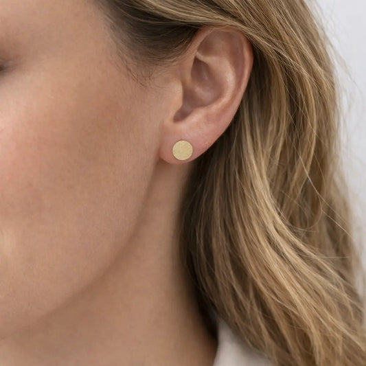 Damen Ohrstecker 375 Gold rund eismattiert - 8mm