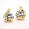 Ohrstecker 375 Gold Zirkonia Tropfen Damen - 9mm