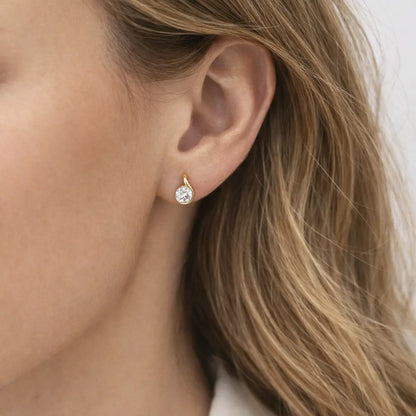 Ohrstecker 375 Gold Zirkonia Tropfen Damen - 9mm