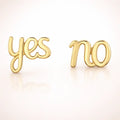 Damen Ohrstecker 375 Gold Schriftzug YES NO - 12mm