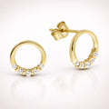 Damen Ohrstecker 375 Gold Halbcreole Zirkonia - 9,8mm