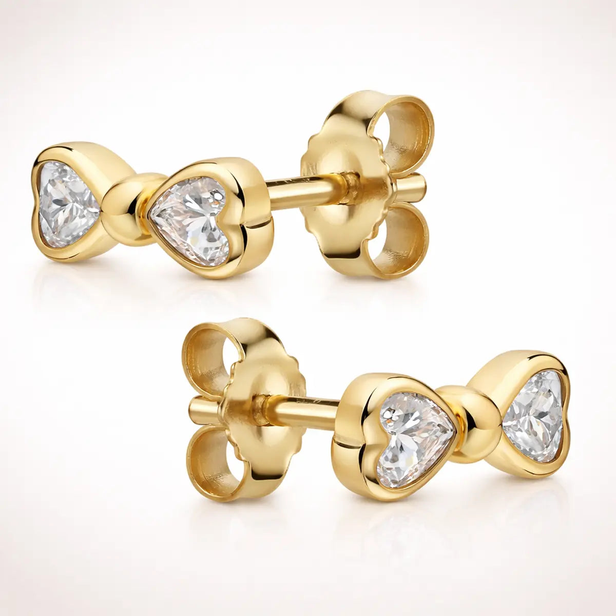 Damen Ohrstecker 375 Gold Schleife Zirkonia 4mm