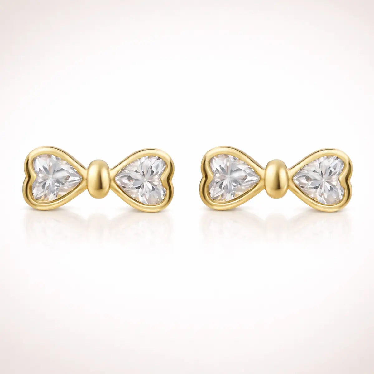 Damen Ohrstecker 375 Gold Schleife Zirkonia 4mm