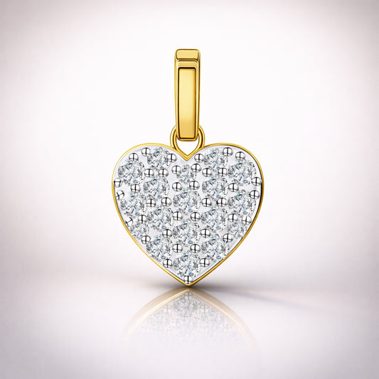 Damen Anhänger Herz 375 Gelbgold bicolor mit Zirkonia - 1,1cm