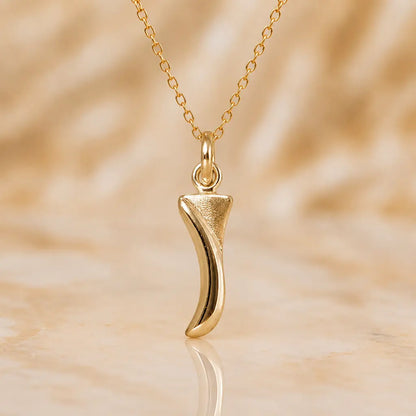 Buchstaben Anhänger Damen 375 Gelbgold matt glänzend 18mm - optional mit Kette 45cm