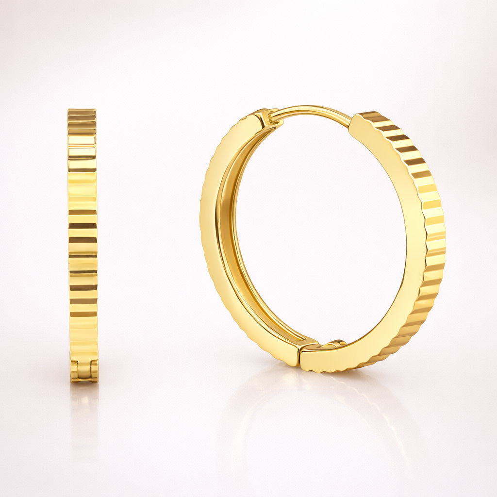 Damen Creolen 375 Gold diamantiert - 17mm