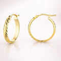 Damen Creolen 375 Gold strukturiert - 17,5mm oder 24mm