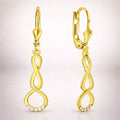 Damen Ohrhänger 375 Gelbgold mit 10 weißen Zirkonia - 3,7cm