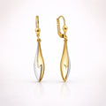 Damen Ohrhänger 375 Gelbgold Bicolor 4,2cm