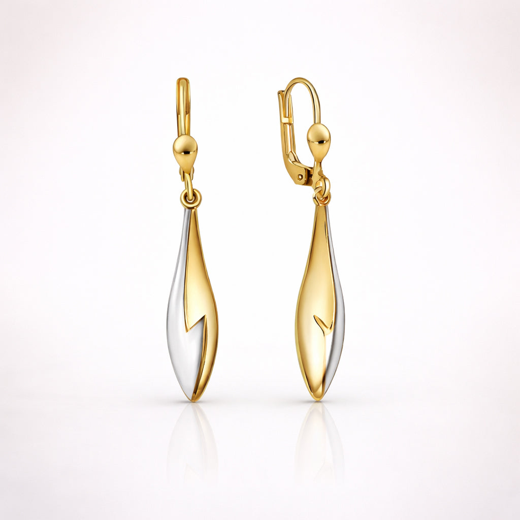 Damen Ohrhänger 375 Gelbgold Bicolor 4,2cm