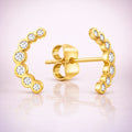 Damen Ohrstecker 375 Gelbgold mit 14 weißen Zirkonia - 1,1cm