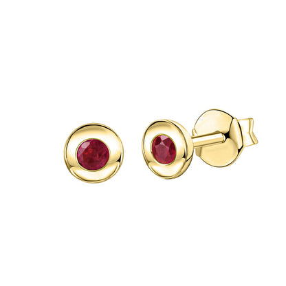 Damen Ohrstecker 375 Gold mit Edelstein - Zirkonia, Saphir, Smaragd, Rubin