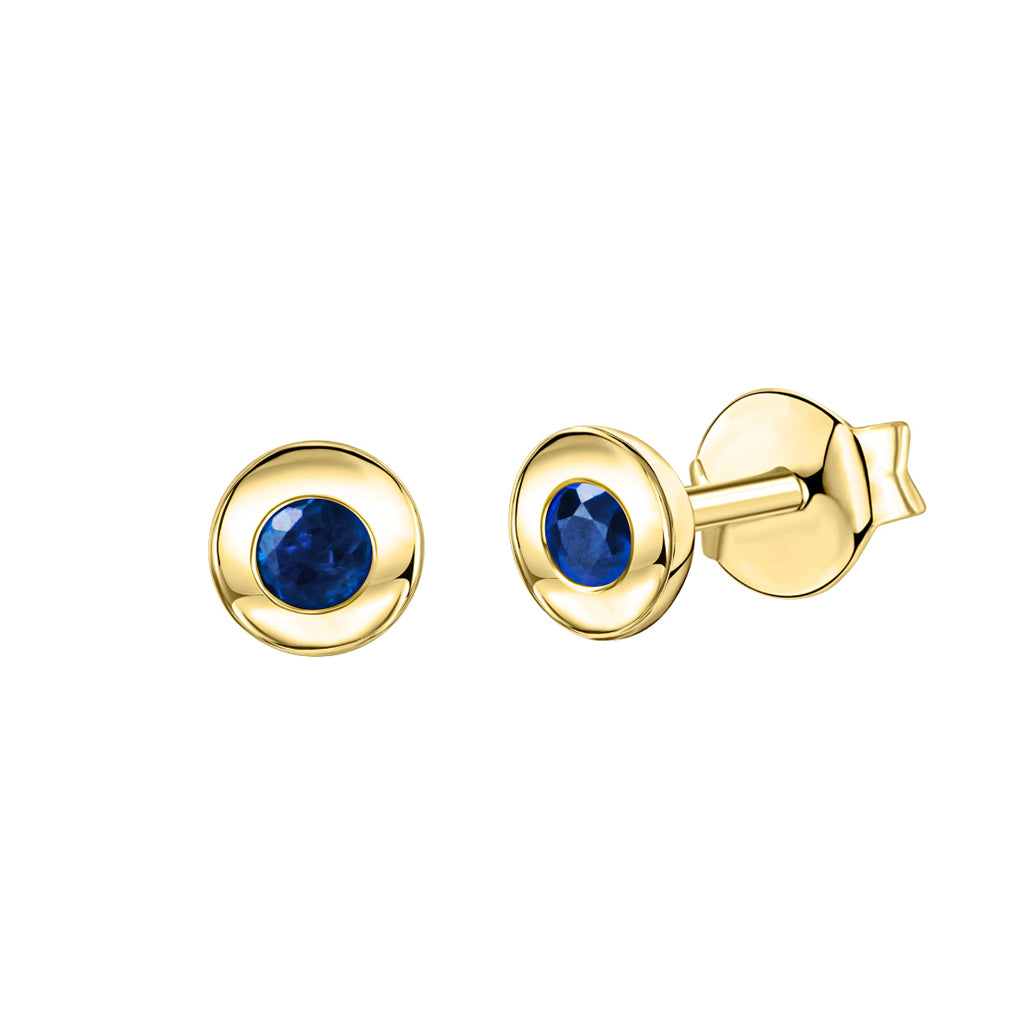 Damen Ohrstecker 375 Gold mit Edelstein - Zirkonia, Saphir, Smaragd, Rubin