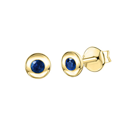 Damen Ohrstecker 375 Gold mit Edelstein - Zirkonia, Saphir, Smaragd, Rubin