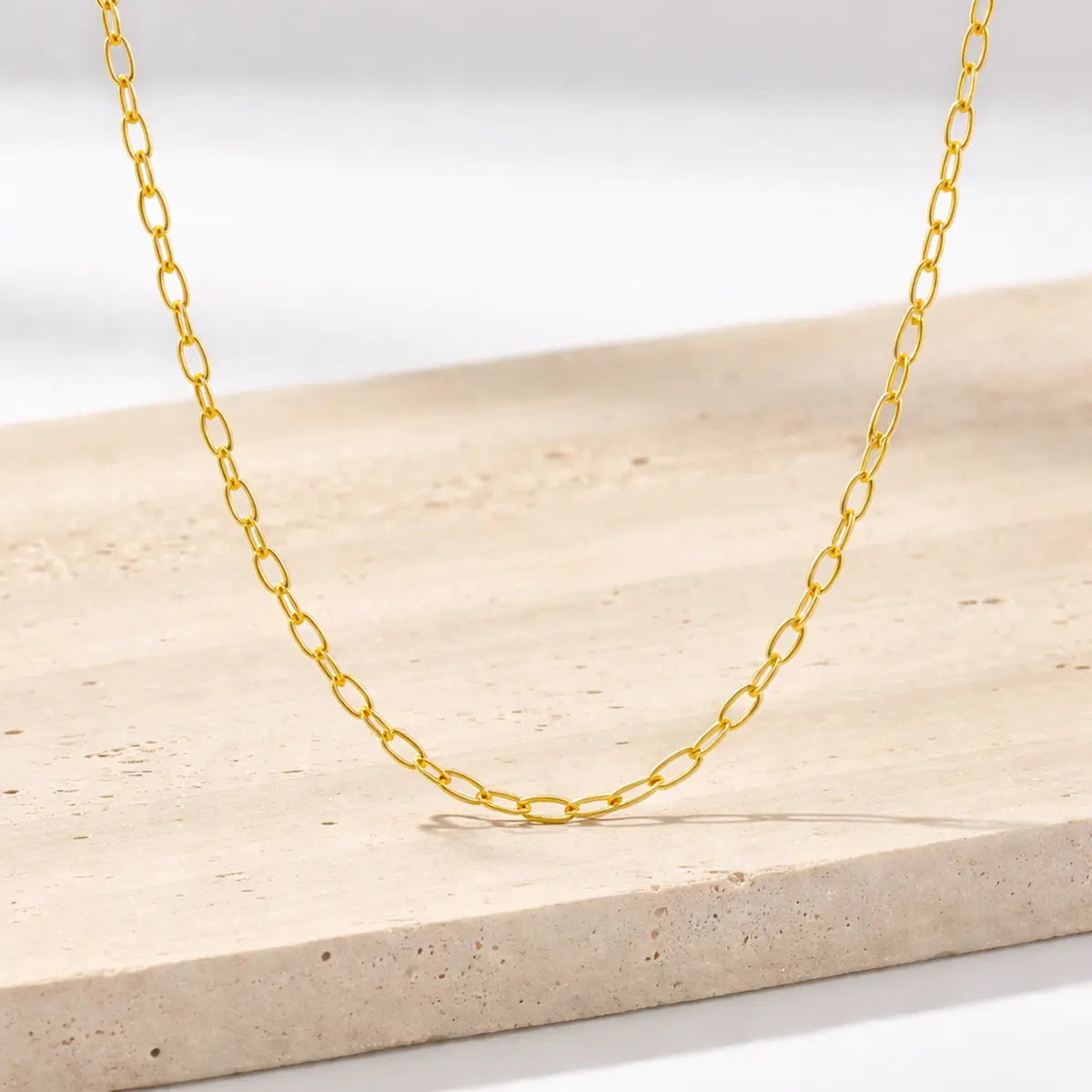 Collier Damen 375 Gelbgold Gliederkette oval hochglanz elegant - 45cm