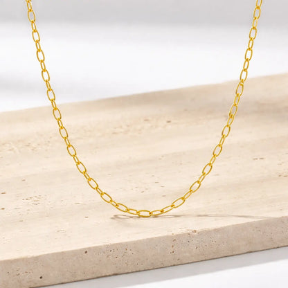Collier Damen 375 Gelbgold Gliederkette oval hochglanz elegant - 45cm