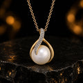 Anhänger Damen 585 Gelbgold mit Süßwasser-Zuchtperle und 6 Diamanten Brillanten 0,025 ct - optional mit Ankerkette 45cm