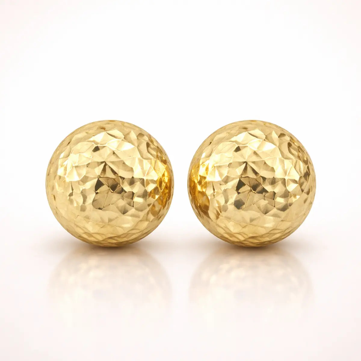 Damen Ohrstecker 585 Gold Kugel diamantiert - 5mm oder 7mm