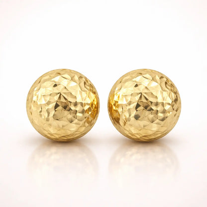 Damen Ohrstecker 585 Gold Kugel diamantiert - 5mm oder 7mm