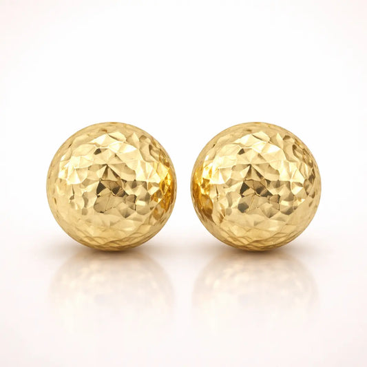 Damen Ohrstecker 585 Gold Kugel diamantiert - 5mm oder 7mm