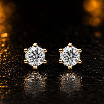 Ohrstecker Damen 585 Gold mit 2 Diamanten Brillanten 0,14 ct W/SI - Gelbgold, Weißgold, Rotgold