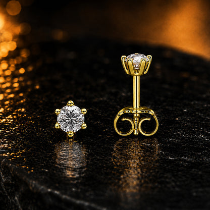 Ohrstecker Damen 585 Gold mit 2 Diamanten Brillanten 0,14 ct W/SI - Gelbgold, Weißgold, Rotgold