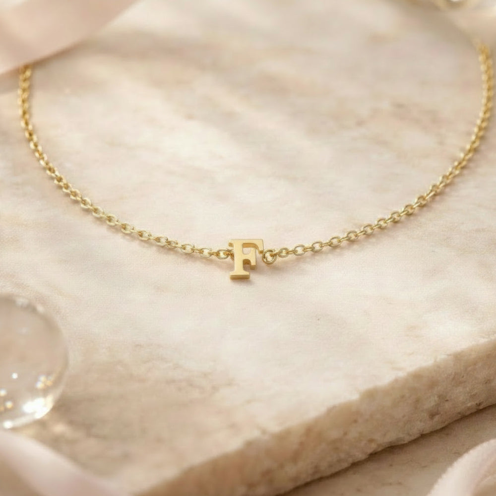 585 Gold Armband mit Buchstabe F