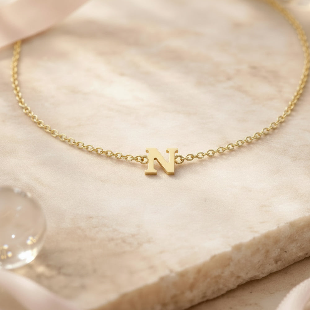 585 Gold Armband mit Buchstabe N